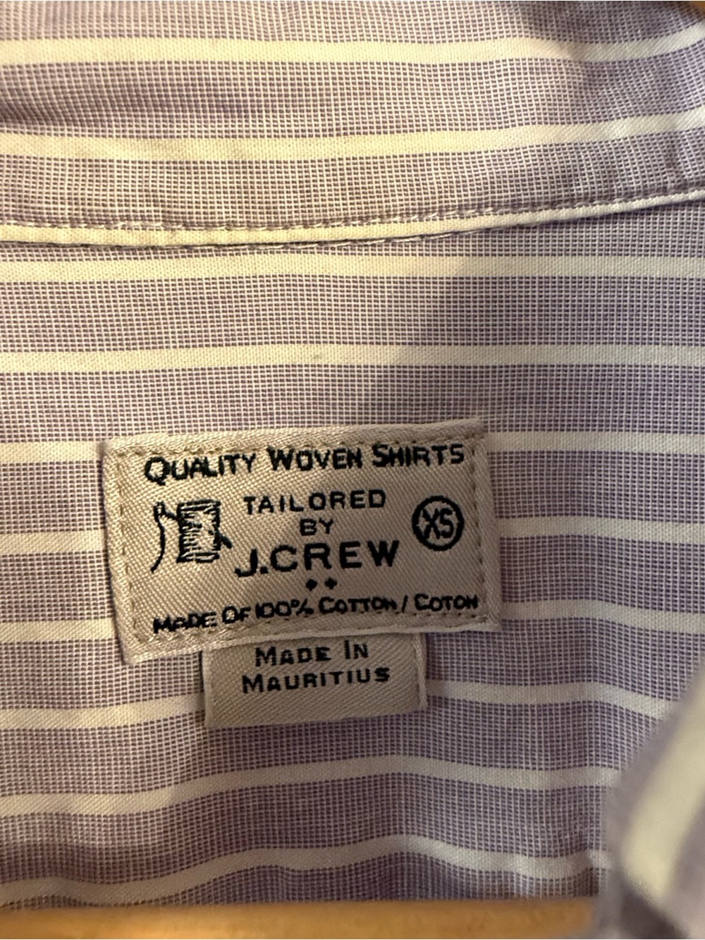 J. Crew Lavender and White Striped Tailored Button-Down Shirt